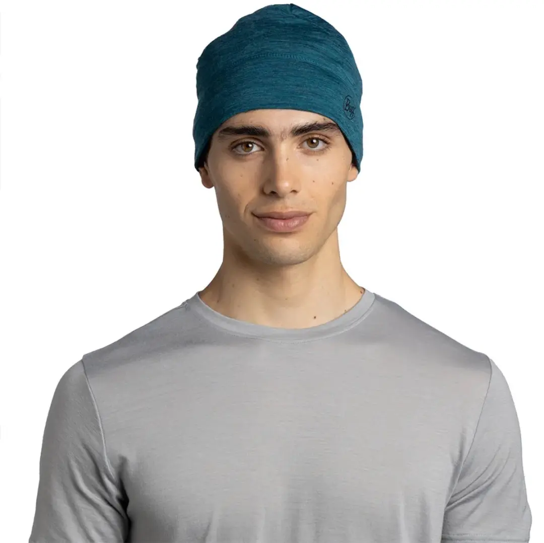 Buff Merino Lightweight Muts - Solid Teal - afbeelding 3 van 4