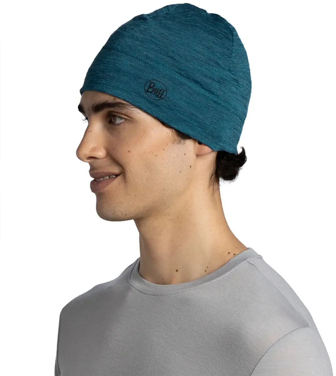 Buff Merino Lightweight Muts - Solid Teal - afbeelding 4 van 4