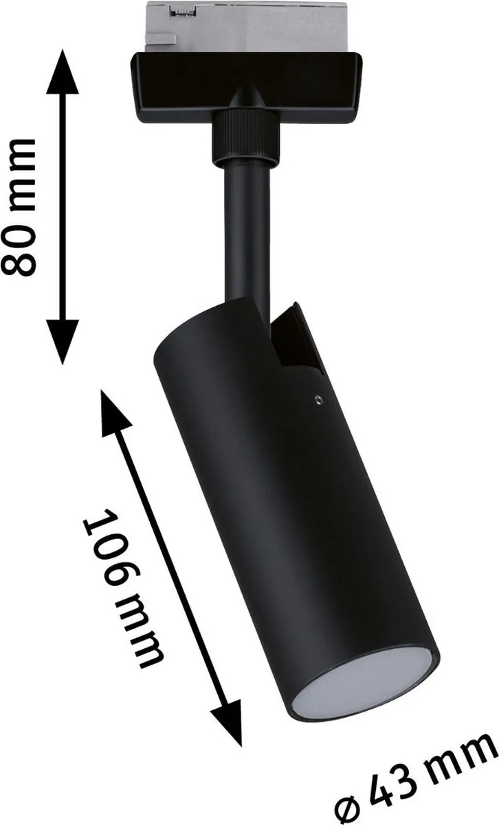 Paulmann Urail Tubo Spot 4W 3000K Mat Zwart