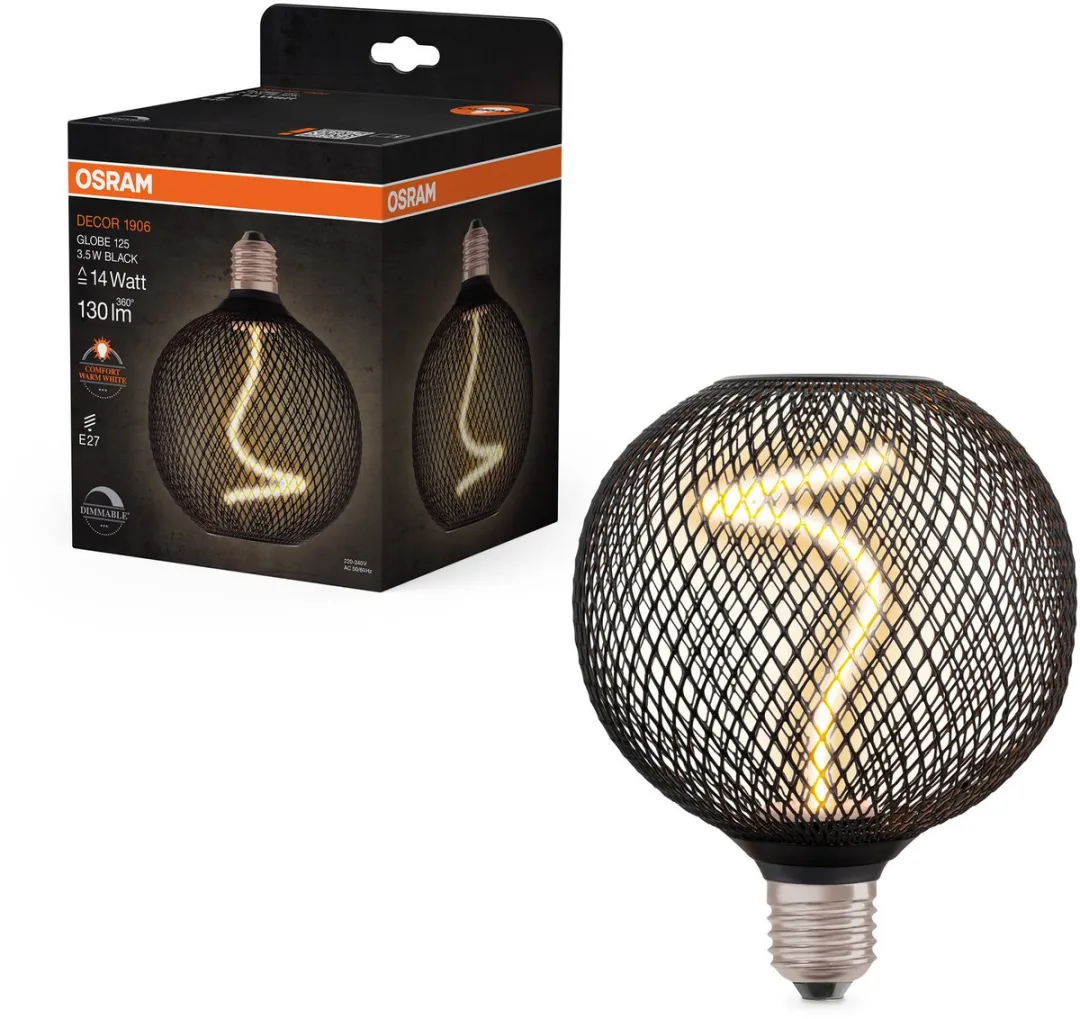 Osram LED Decor Globe 3.5W 1800K E27 - 130lm - Zwart
