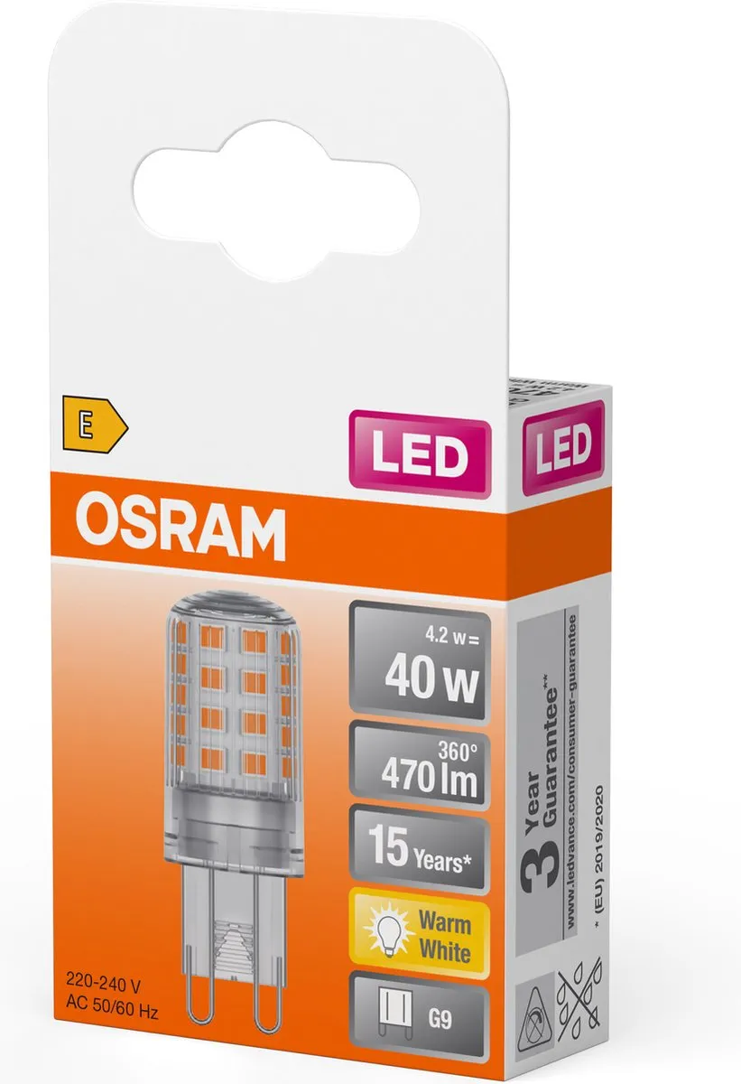 Osram LED-lamp G9 3.8W Warmwit - 2700K