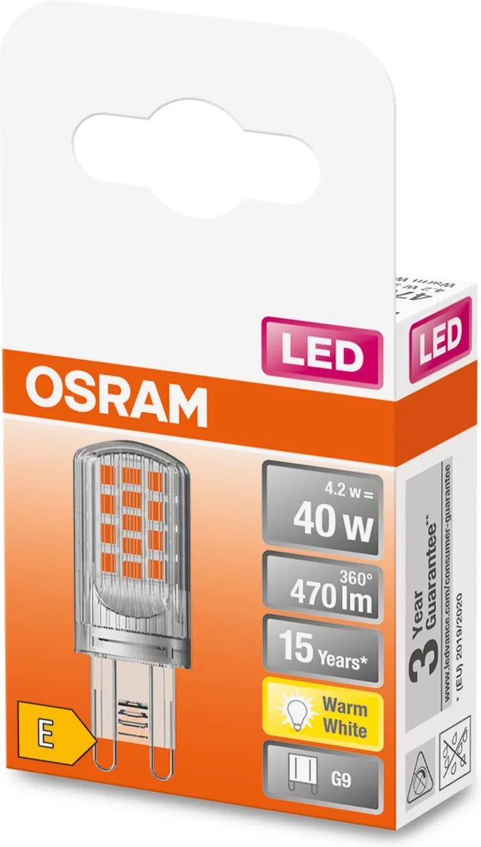 Osram LED-lamp G9 3.8W Warmwit - 2700K