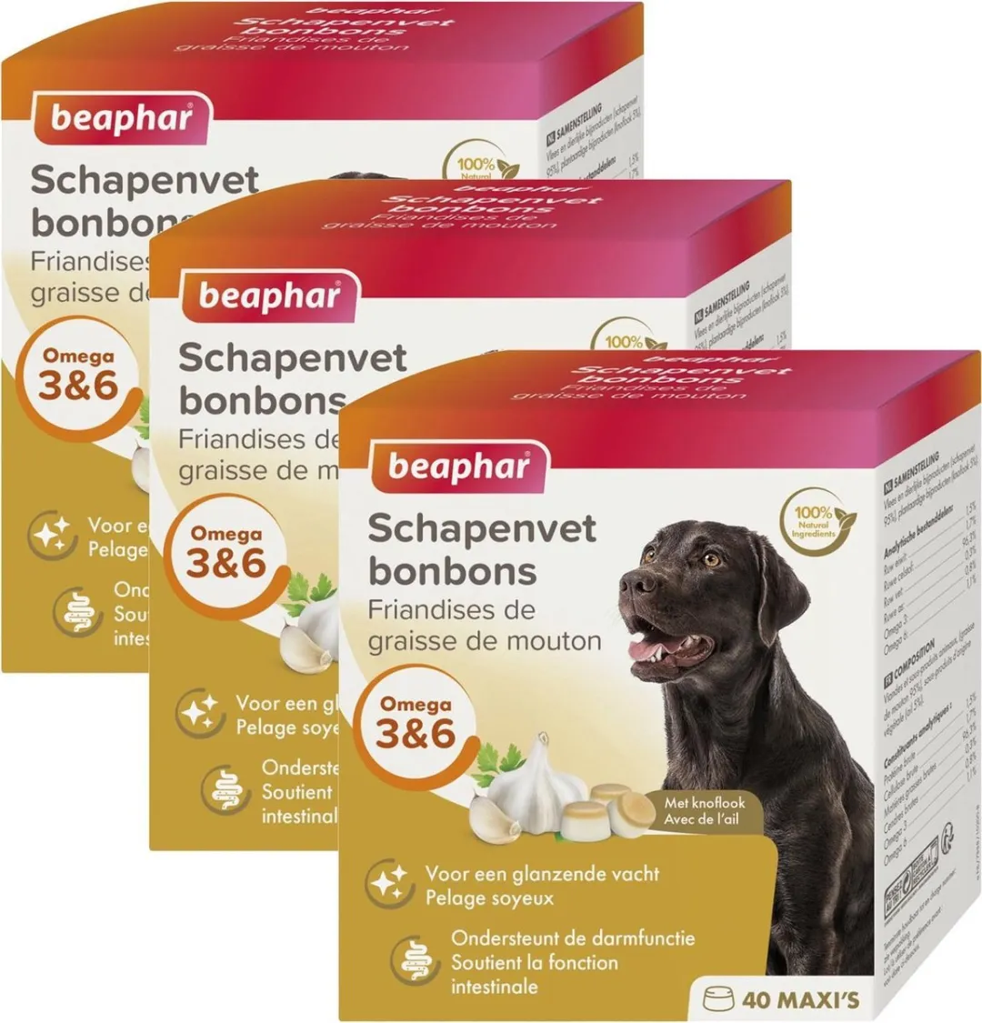Beaphar Schapenvetbonbons Knoflook - 3 Verpakkingen