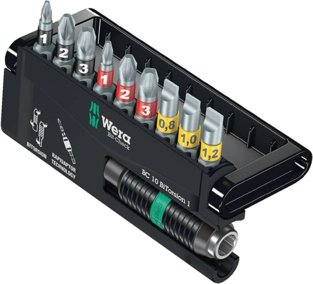 Wera 5057420001 Bit-Check BiTorsion Bitset 12-delig - Metaal