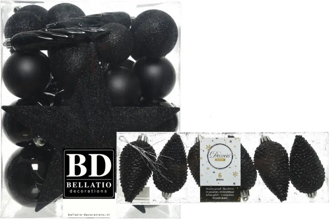 Decoris Kerstversiering kunststof kerstballen en hangers