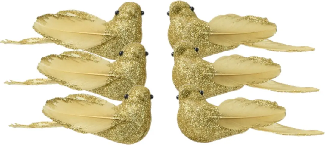 Decoris kerstboomversiering vogels op clip