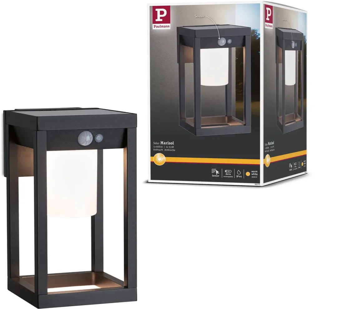 Paulmann Marisol Solar LED Wandarmatuur Bewegingsmelder 350lm