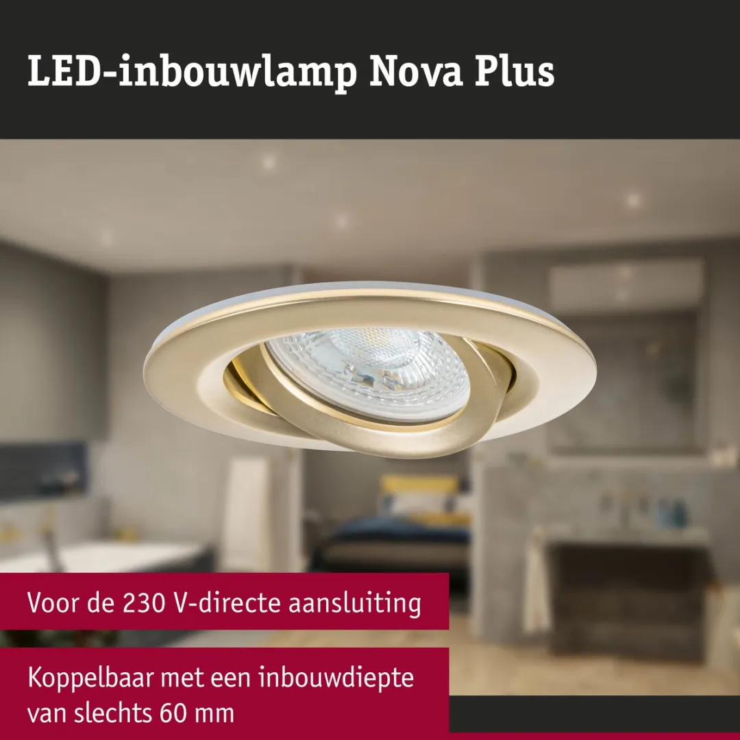 Paulmann Nova Plus Inbouwlamp 35W GU5.3/GU10 - Goud mat