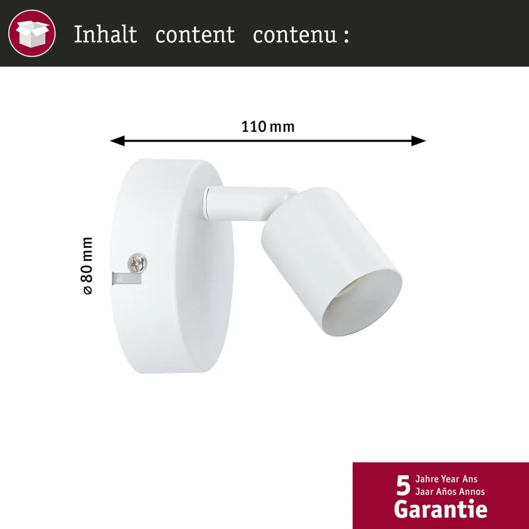 Paulmann Spotlight Carolina GU10 10W - Wit mat - afbeelding 6 van 6