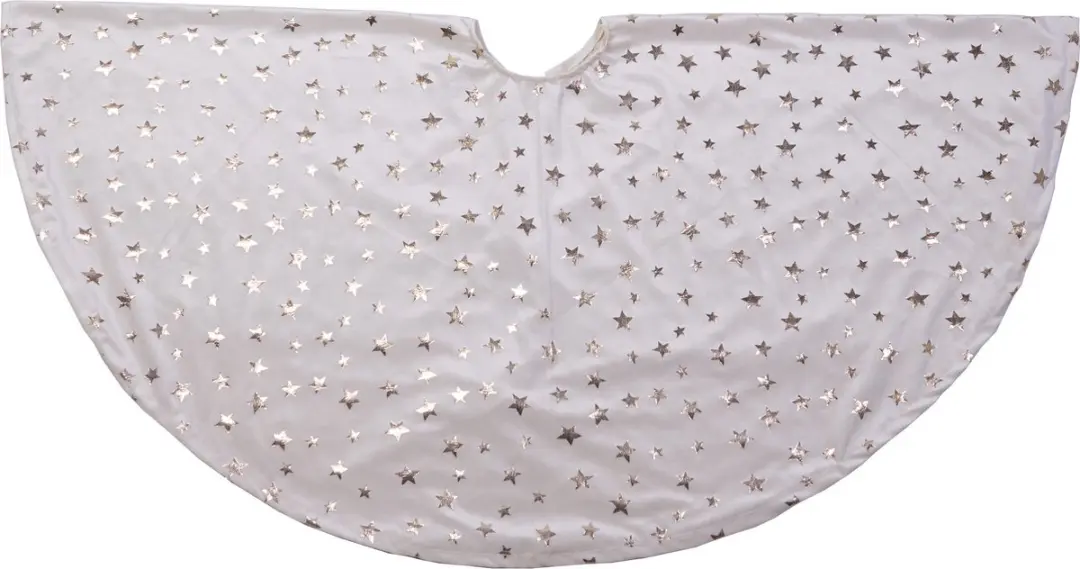 Kerstboomrok/kerstboom kleed creme wit met sterren 120 cm