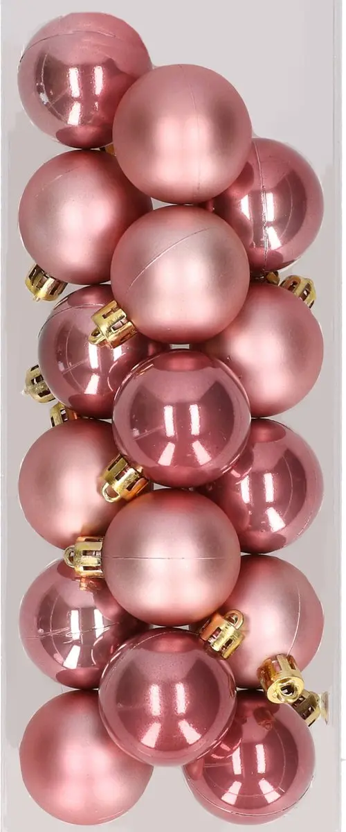 16x stuks kunststof kerstballen velvet roze 4 cm