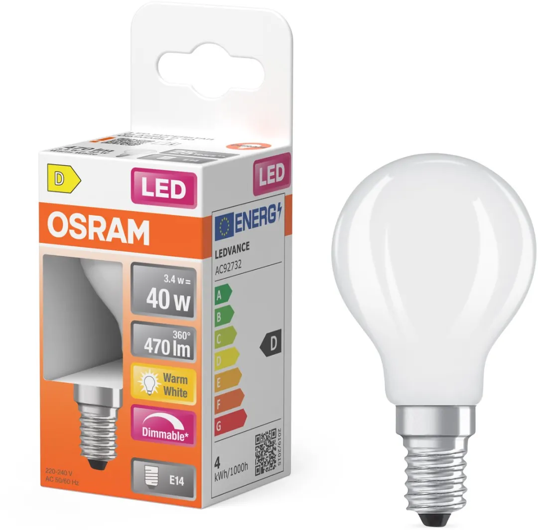 Osram LED Superstar P40 Globe Filament 3,4W - Mat - 470lm