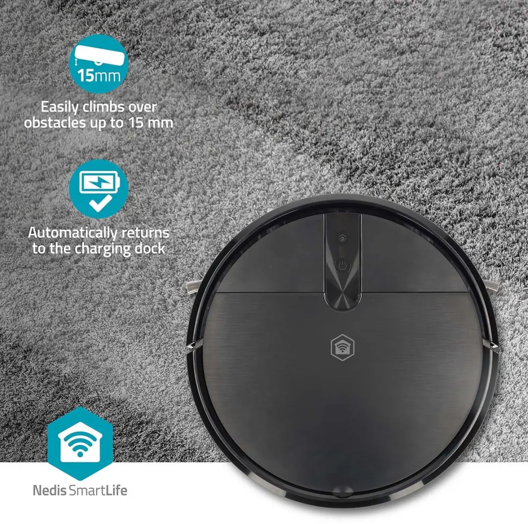 Nedis SmartLife WIFIVCR10CBK Robotstofzuiger - Zwart - afbeelding 5 van 6