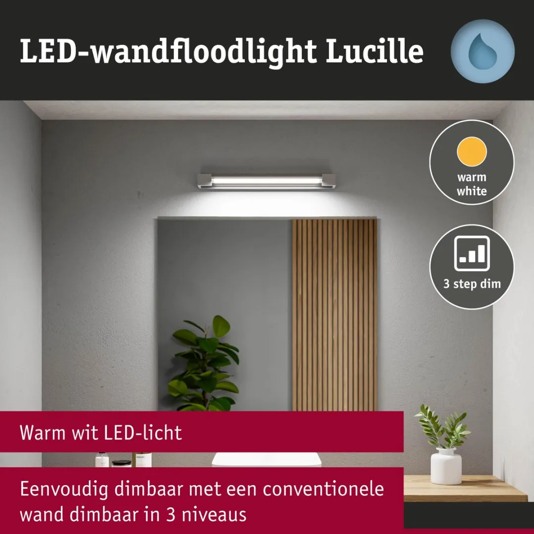 Paulmann Selection Lucille LED Wandlamp IP44 1300lm - Alu mat