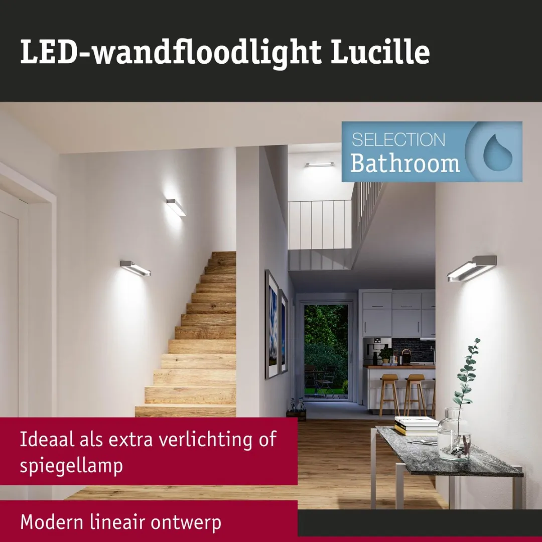 Paulmann Selection Lucille LED Wandlamp IP44 1300lm - Alu mat - afbeelding 6 van 6