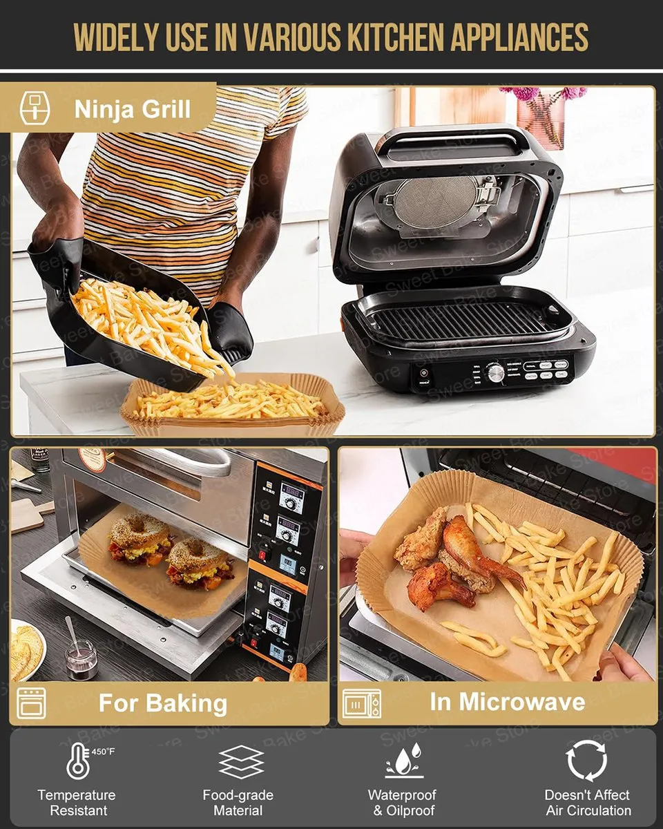 Ninja FG551 Airfryer Liner - 100 Vellen - Bruin