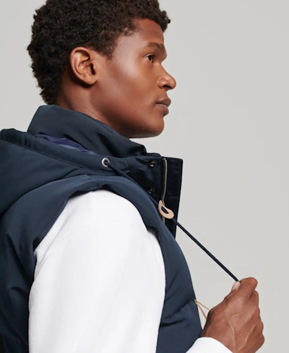 Superdry Everest Mouwloos Donsjack - Eclipse Navy - afbeelding 6 van 6