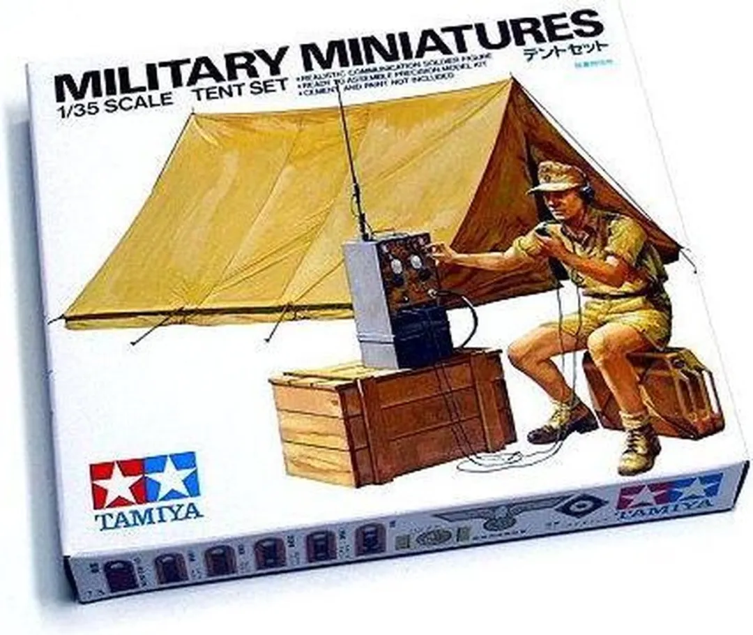 Tamiya 35074 WWII Diorama-Set Tent met Radio