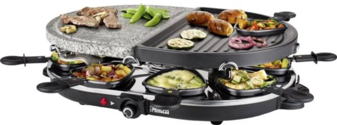 Princess Gourmetstel 162710 Raclette - 8 Personen - 1200W - Zwart
