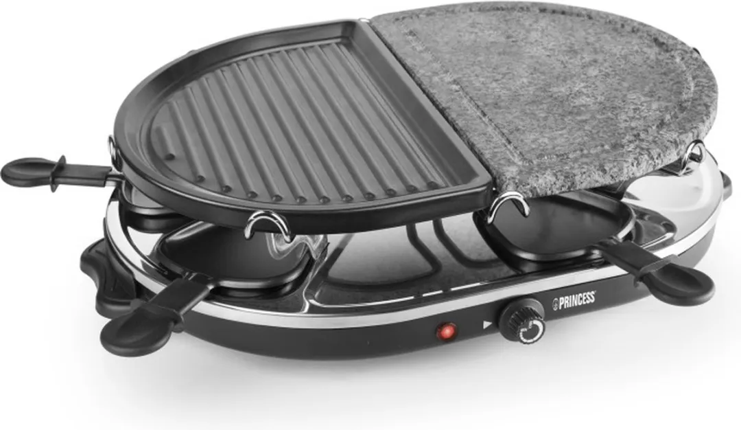 Princess Gourmetstel 162710 Raclette - 8 Personen - 1200W - Zwart