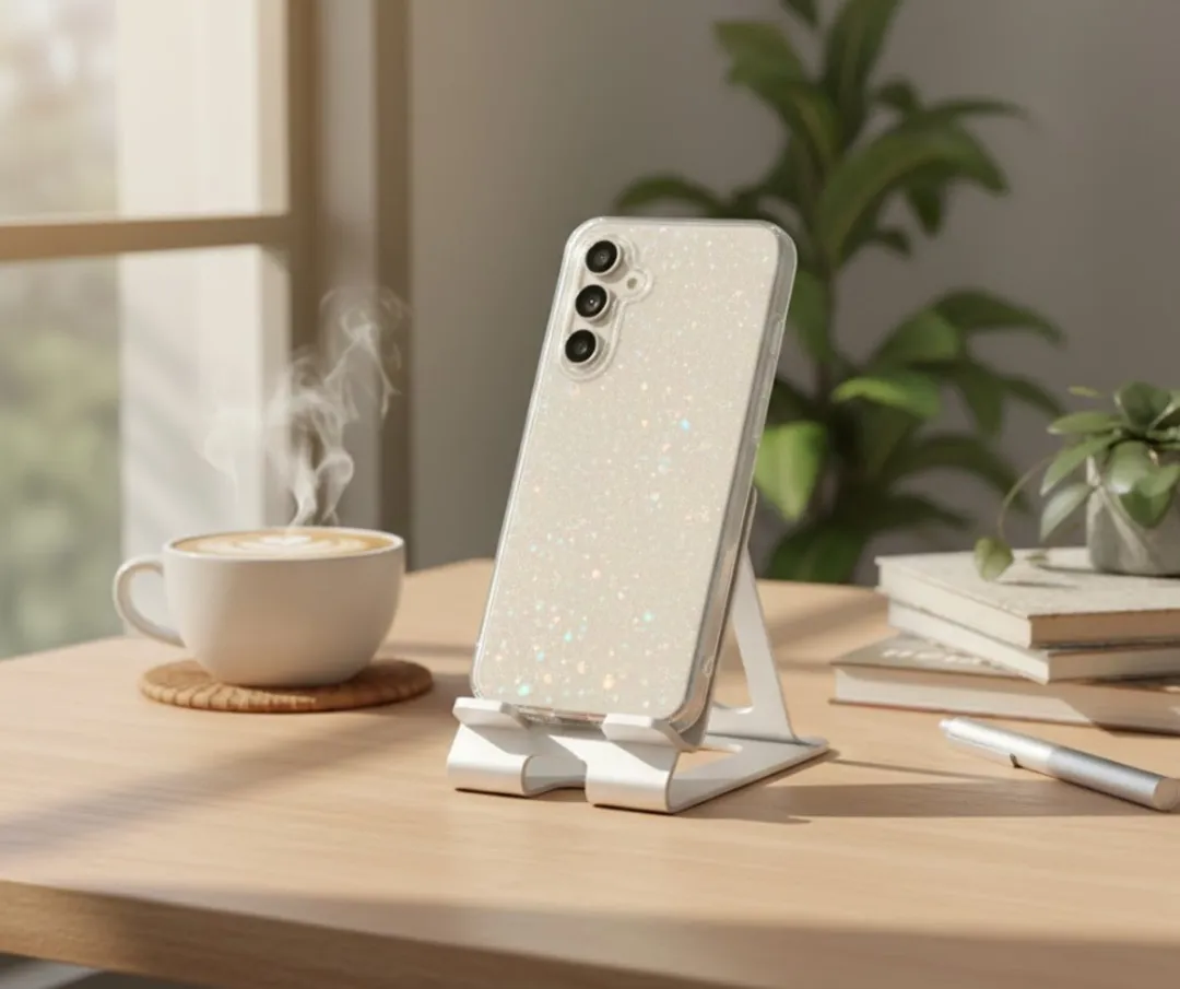 NUVEX Transparant Glitter Hoesje Samsung Galaxy A56