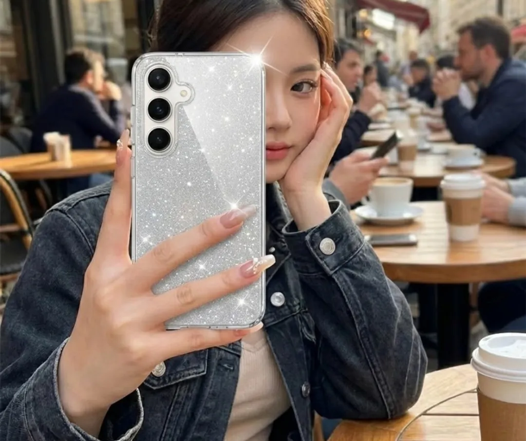 NUVEX Transparant Glitter Hoesje Samsung Galaxy A56