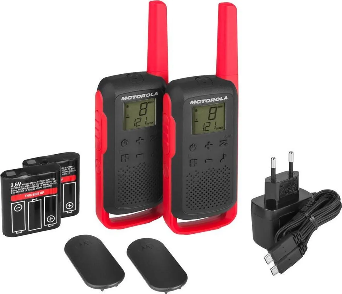 Motorola Talkabout T62 Twin Pack - 2 Handsets Rood