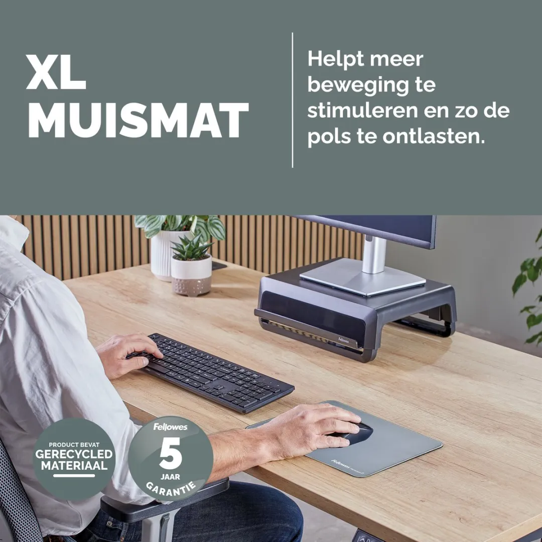 Fellowes Breyta Muismat XL Marineblauw - 83% Gerecycled