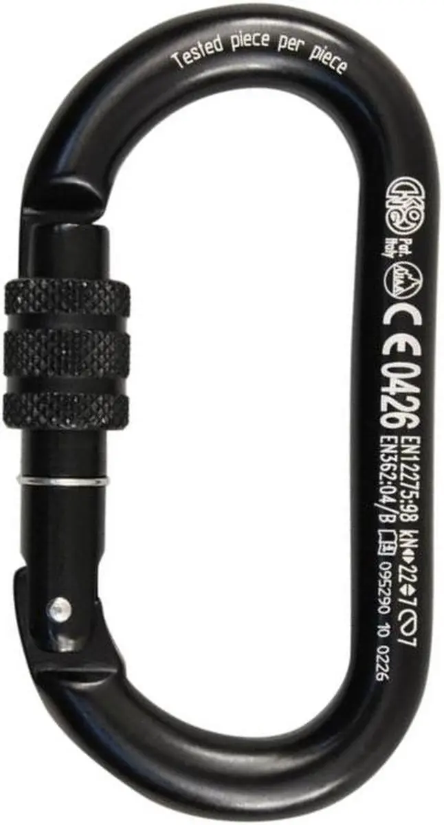 Kong Ovale Schroefkarabiner - Zwart - afbeelding 3 van 6