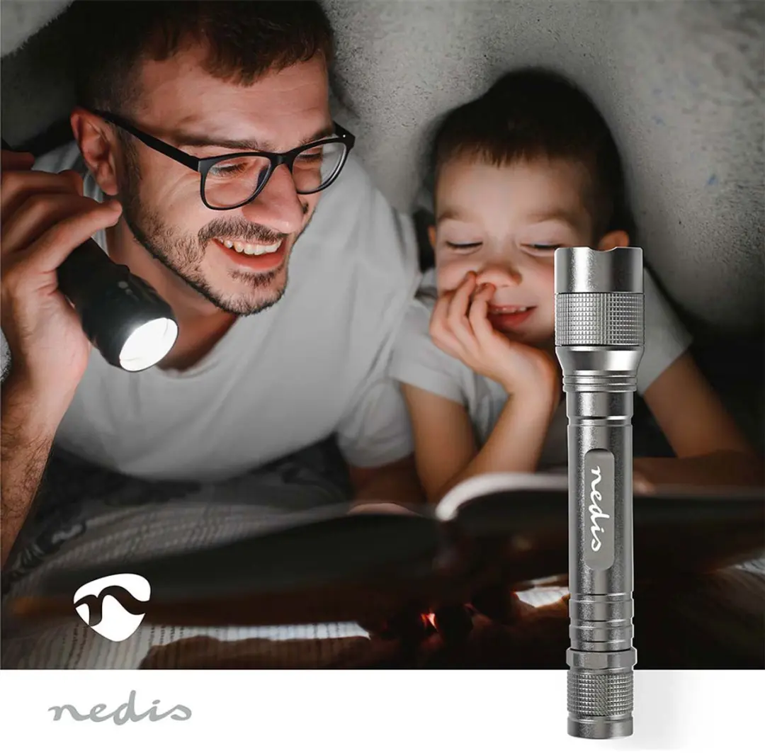Nedis LED Zaklamp LTRH3WGY - 150lm - Zilver - afbeelding 5 van 6