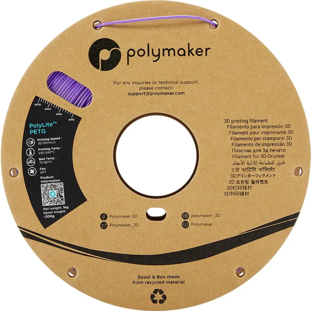 Polymaker PolyLite PETG Filament 1.75mm 1000g - Lila