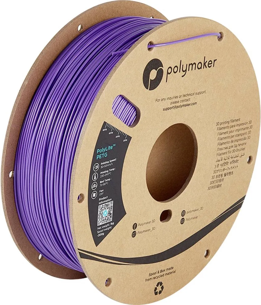 Polymaker PolyLite PETG Filament 1.75mm 1000g - Lila