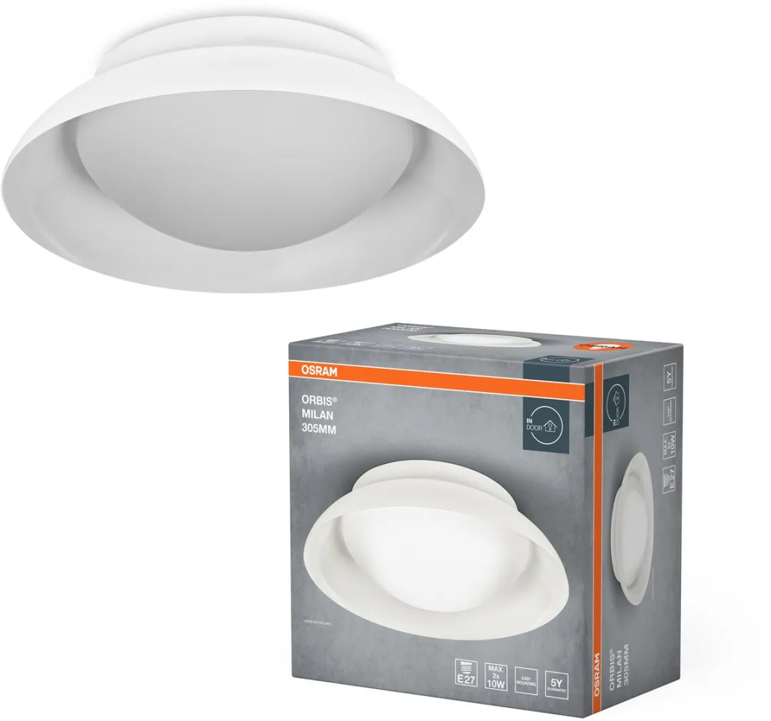 Osram Orbis Madrid Plafondlamp 305mm - 2xE27 Wit