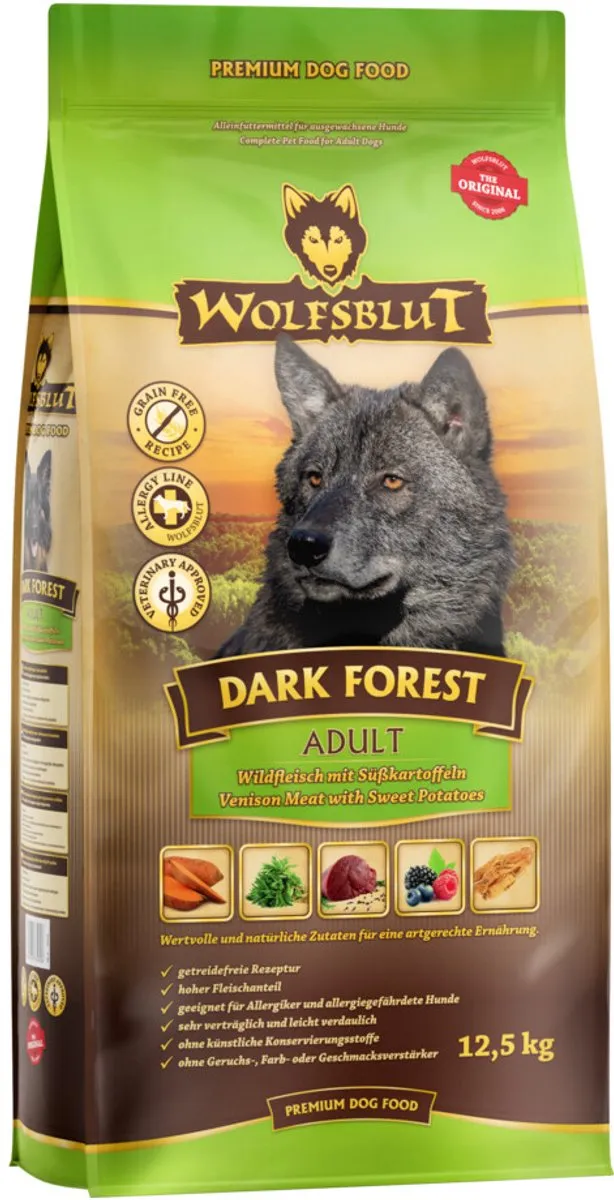 Wolfsblut Dark Forest Hondenvoer Wild met Zoete Aardappel 12,5kg