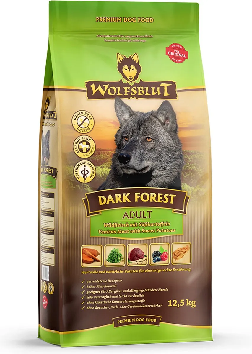 Wolfsblut Dark Forest Hondenvoer Wild met Zoete Aardappel 12,5kg