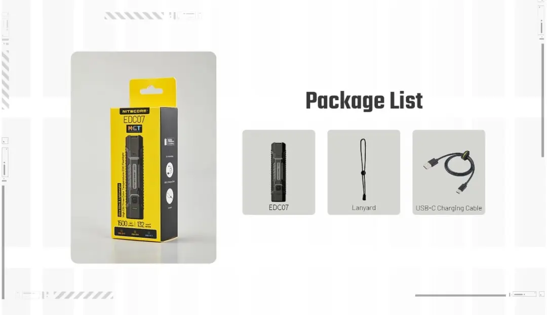 Nitecore EDC07 Zaklamp - 1800 lm - Desert Tan - afbeelding 5 van 6
