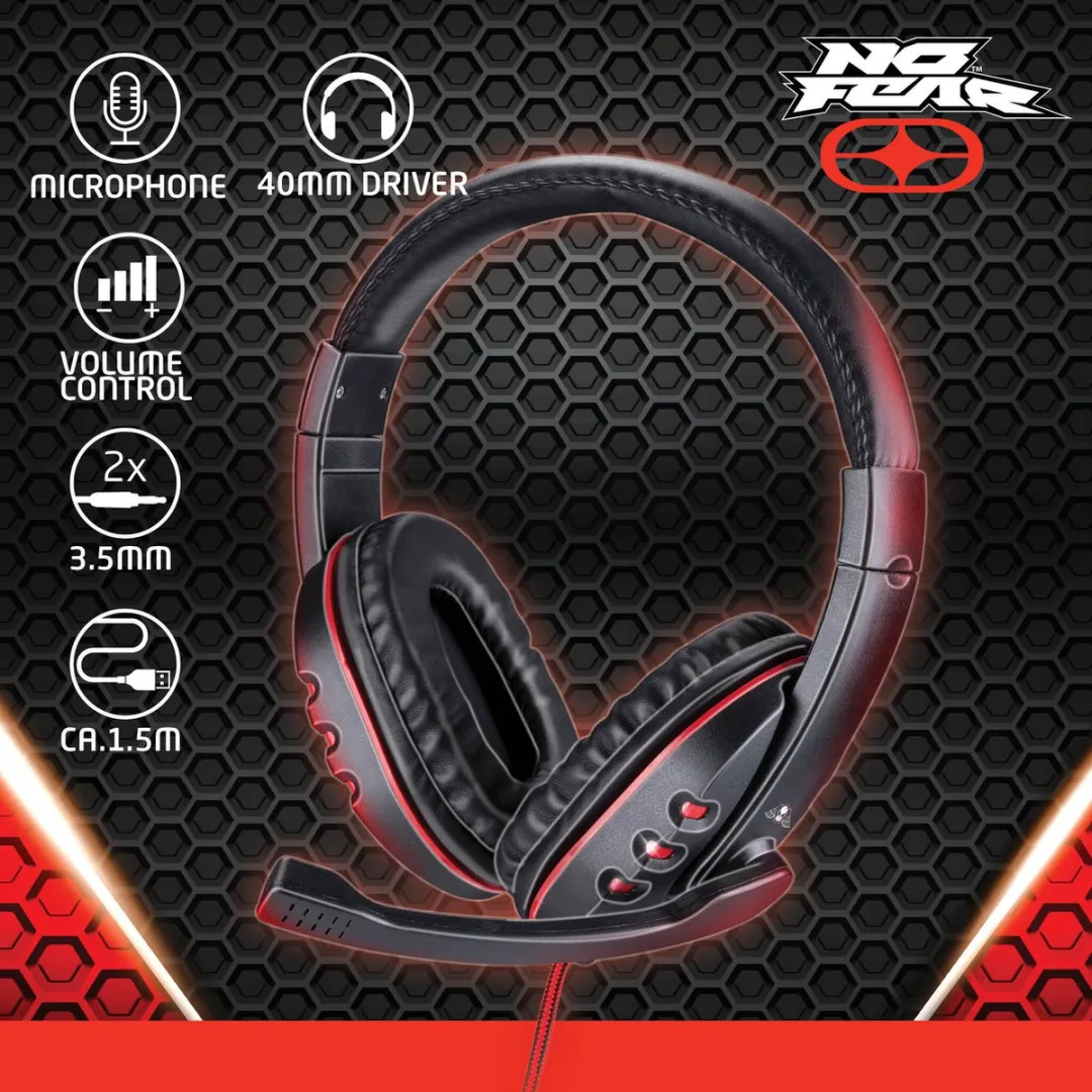 Grundig No Fear Gaming Headset - Zwart/Rood