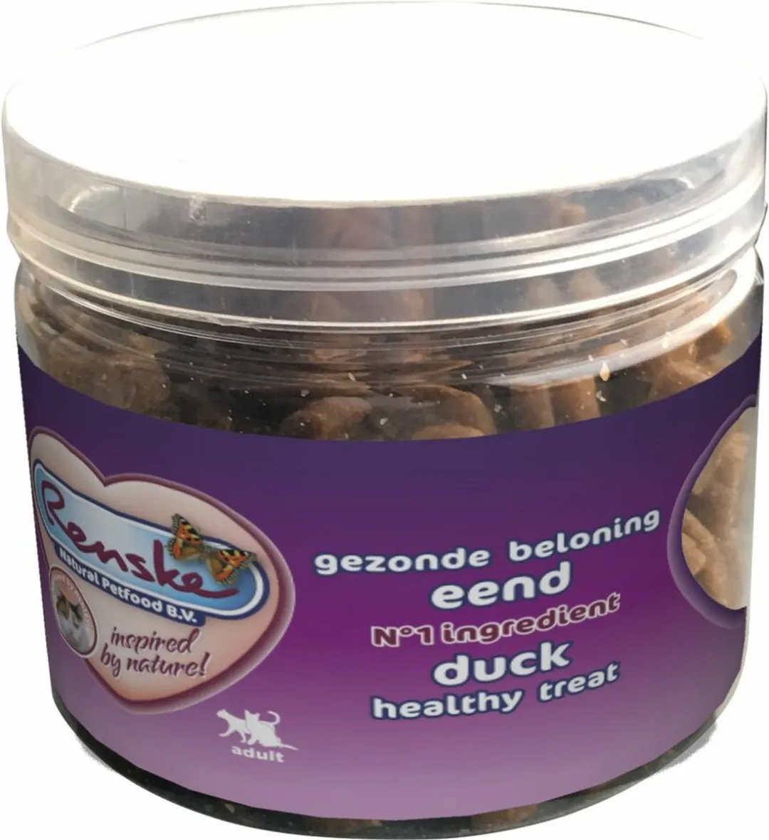 Renske Gezonde Beloning Kat Eend 100g - 12 Stuks - afbeelding 6 van 6