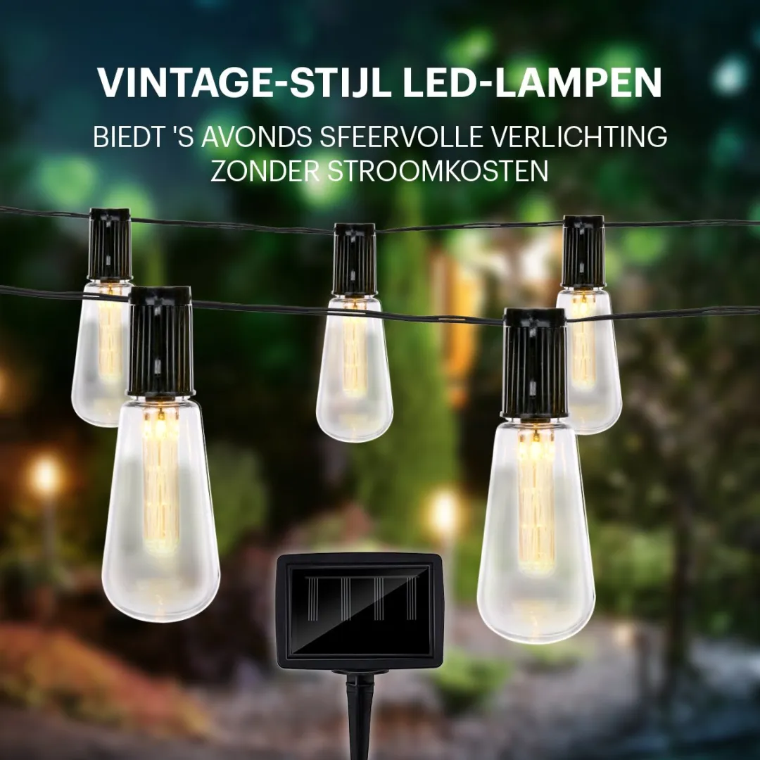 Grundig Solar Lichtsnoer 3,35m - 10 LED Punten - Zwart - afbeelding 6 van 6