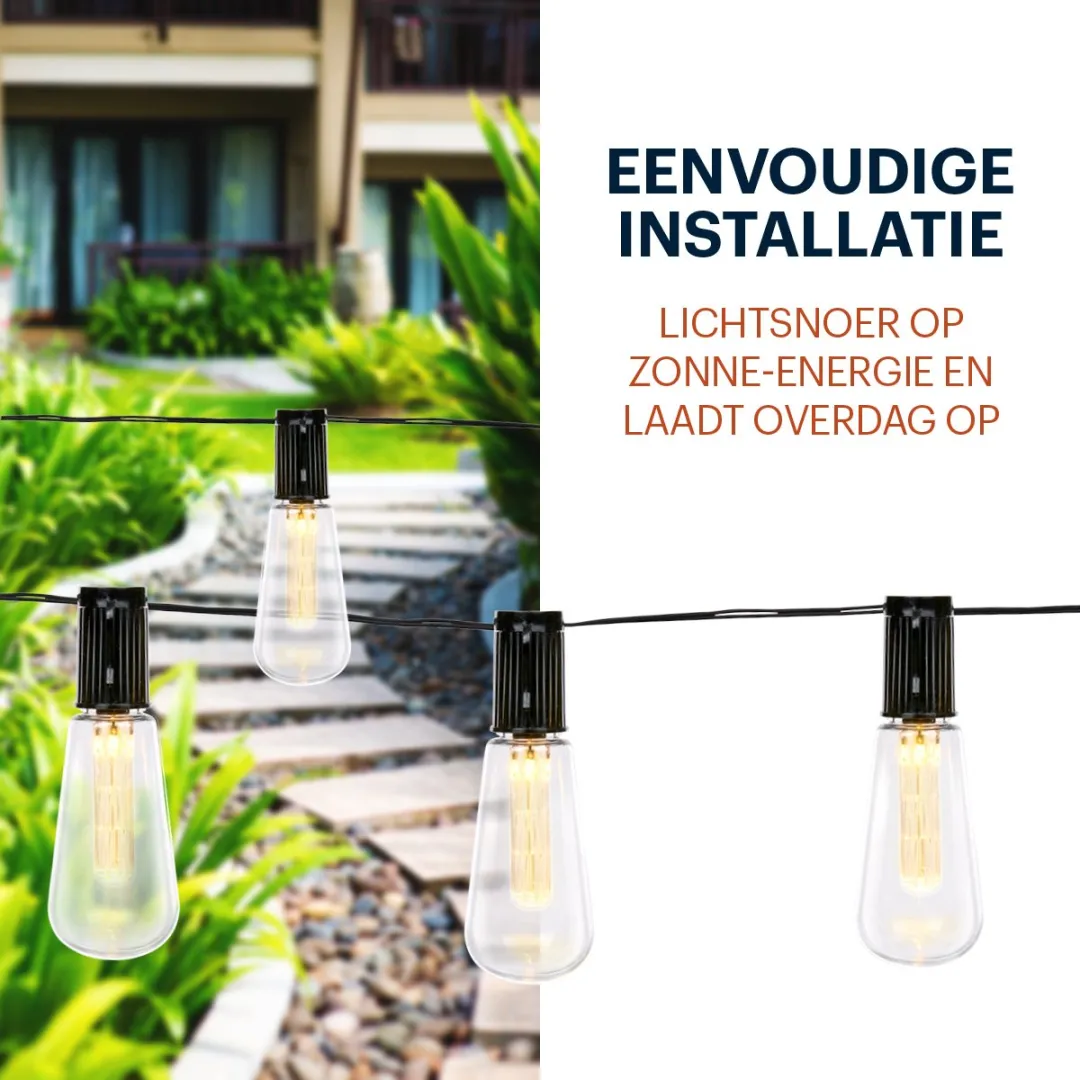 Grundig Solar Lichtsnoer 3,35m - 10 LED Punten - Zwart