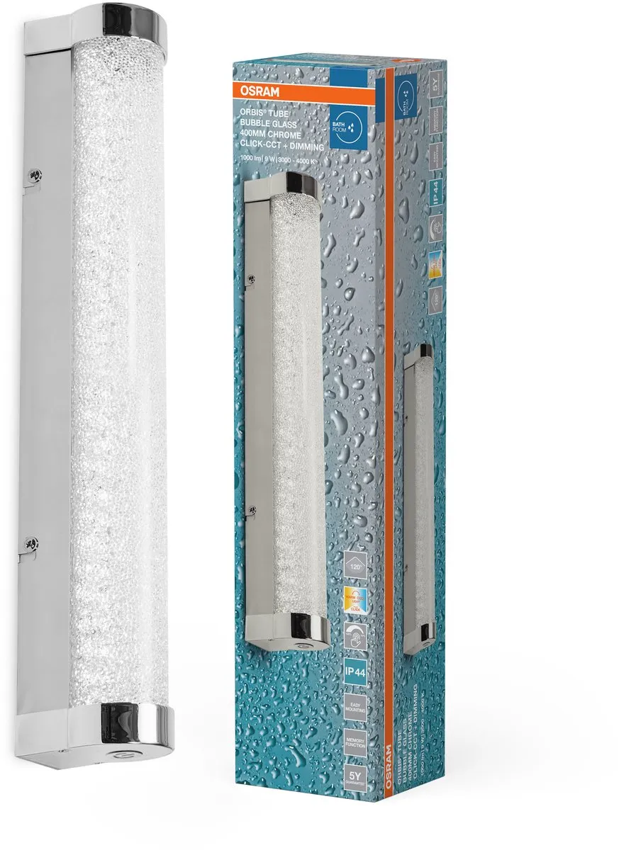 Osram Orbis Tube LED Wandlamp 9W 900lm - Chroom - 40cm - IP44