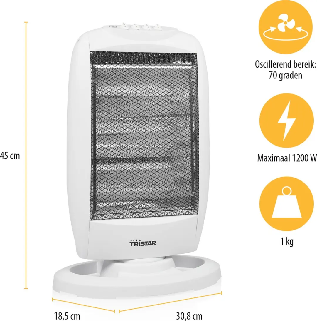 Tristar KA-5129 Halogeenstraler - 1200W - Wit - afbeelding 5 van 6