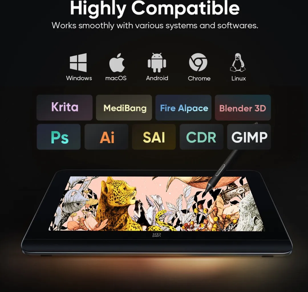 XPPen Artist Pro 16 Gen 2 MD160QH Grafisch Tablet - 16 inch - Grijs/Zwart