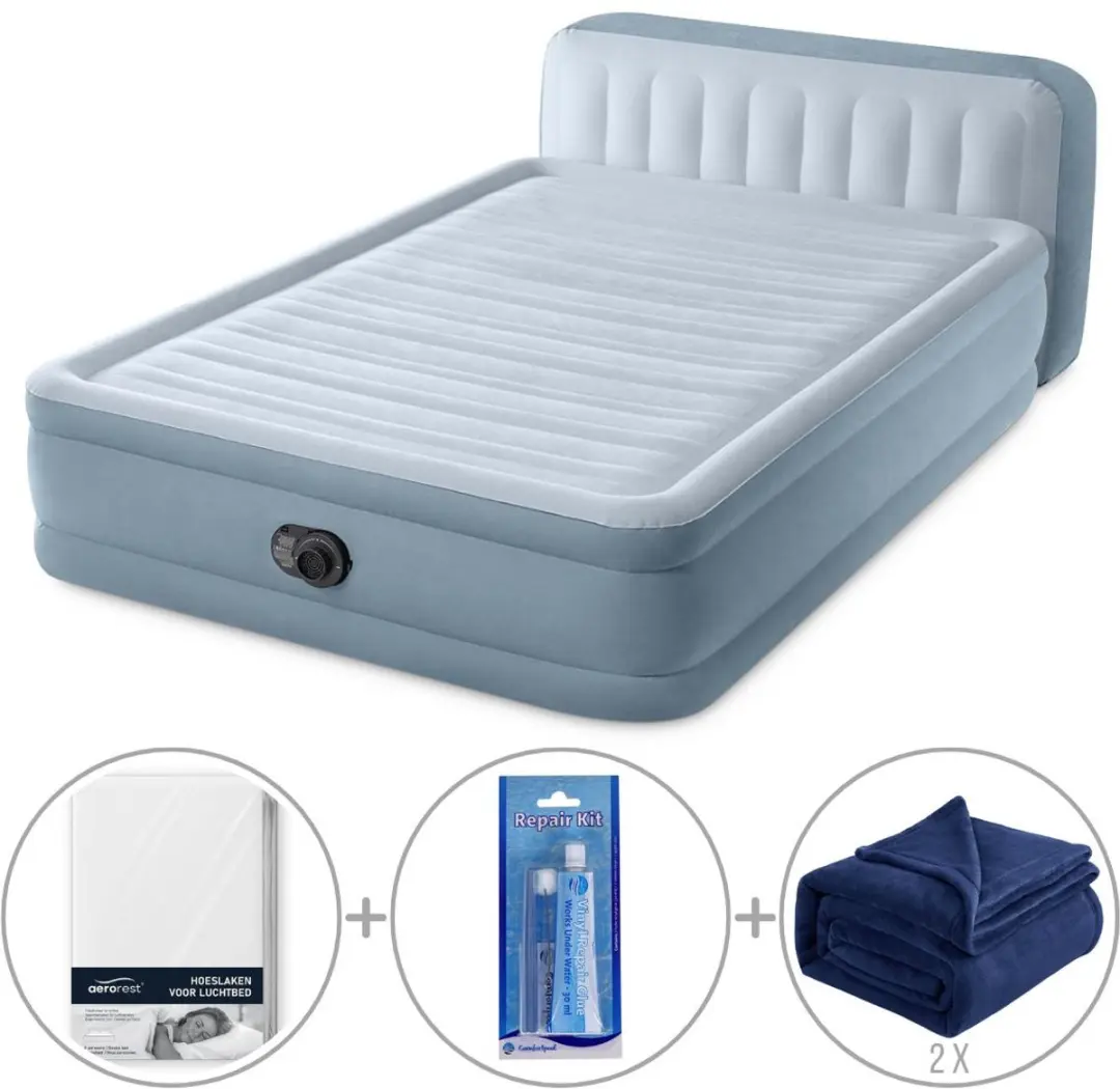 Intex Plush luchtbed met hoofdbord