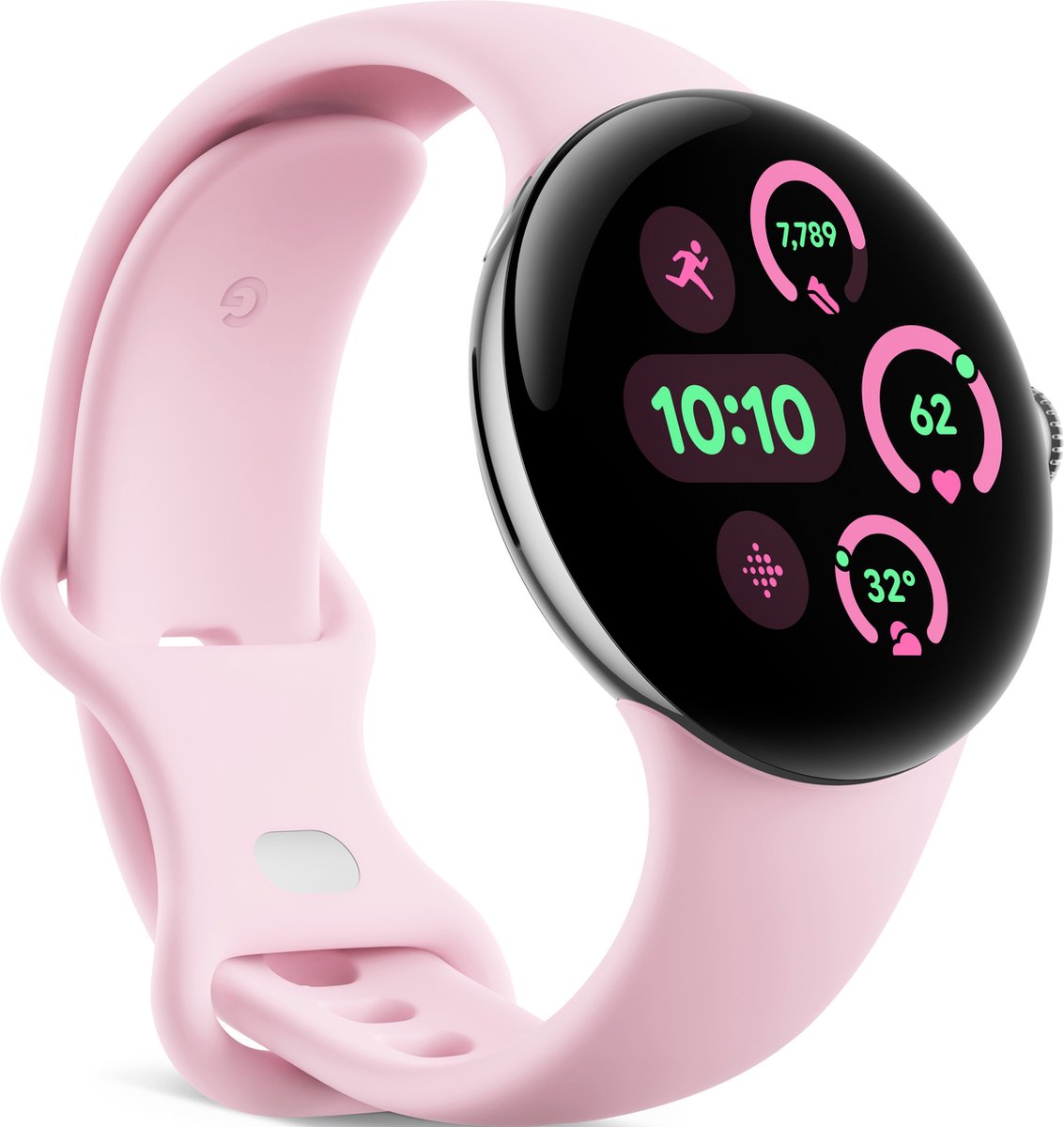 Google Pixel Watch 3 - Smartwatch - 41mm - Zilver/Roze