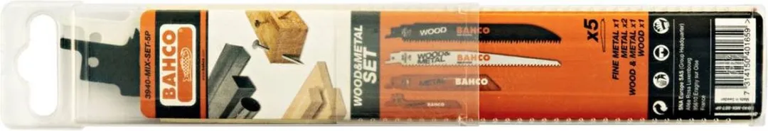 Bahco 3940-MIX-SET-5P Reciprozaagbladset - Metaal - 5 Stuks