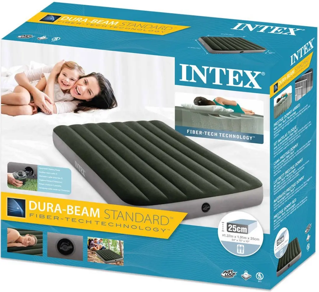 Intex Prestige Downy Luchtbed Twijfelaar - 140x190cm - Groen - afbeelding 4 van 6