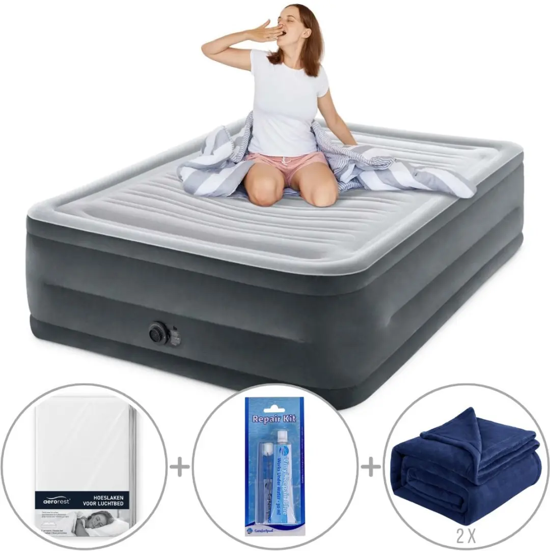 Intex Queen Comfort-Plush Luchtbed met ingebouwde pomp
