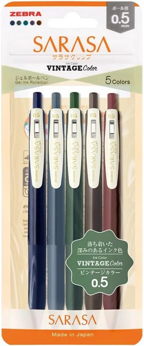 Zebra Sarasa Vintage A - 5 Stuks - Multicolor