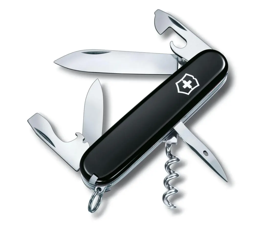 Victorinox medium zakmes met blikopener met 12 functies, gemaakt in Zwitserland